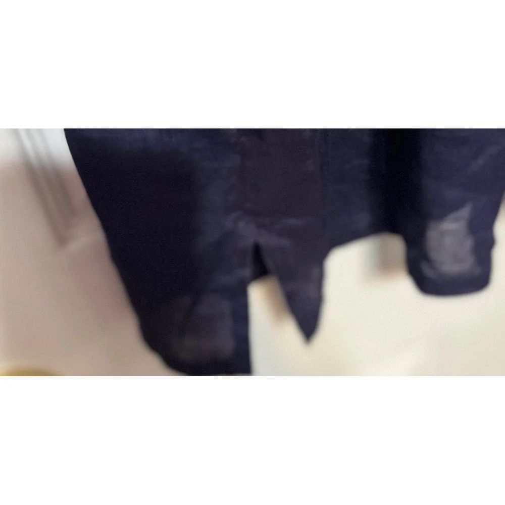 Man of Fashion Mens 2XL Navy Blue 100% Linen 2 Piece Shirt and Pants 44x34 Set